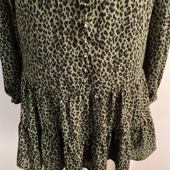 🤍 Leopard Print Chiffon Above Knee Dress - Picture 4 of 7